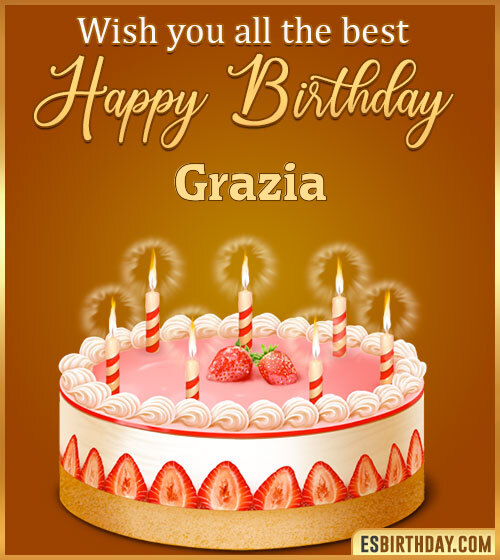Buon Compleanno happy birthday Grazia torta candeline