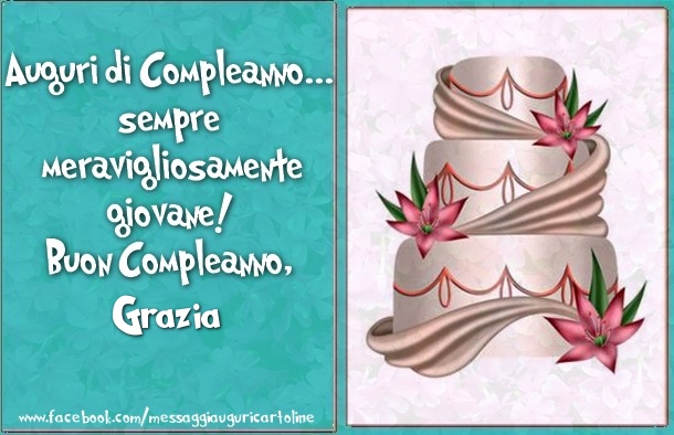 auguri di Buon Compleanno Grazia torta elegante