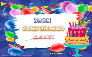 cartoline Buon Compleanno Marco torta candeline