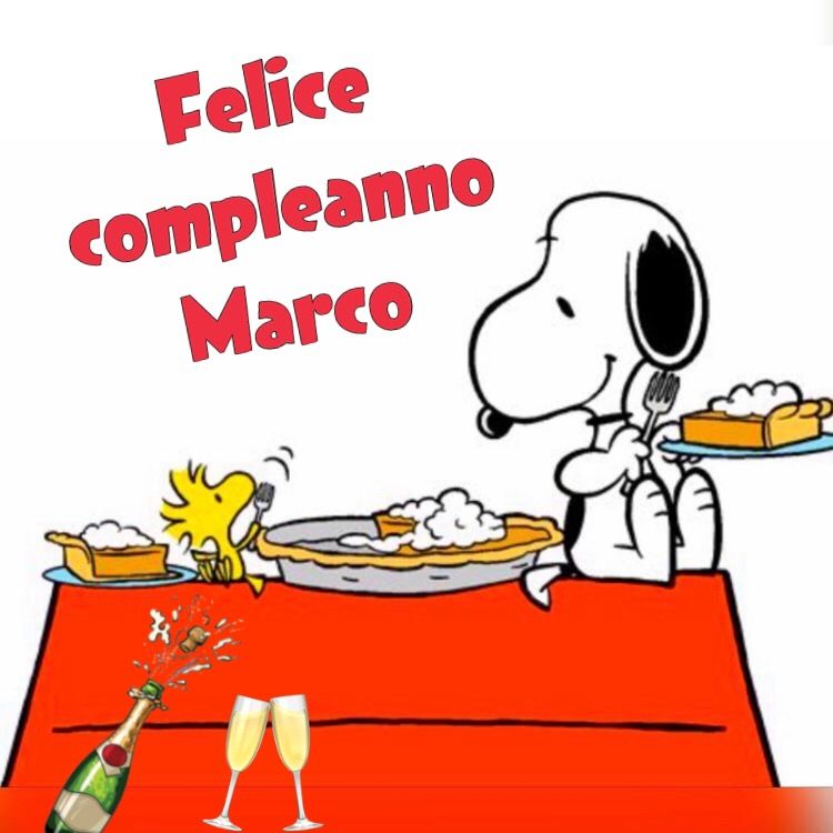 cartoline Buon Compleanno Marco Snoopy