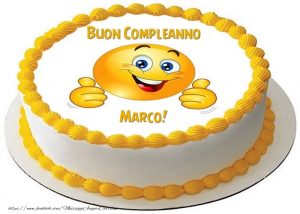 cartoline Buon Compleanno Marco torta smile