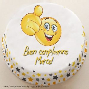 cartoline Buon Compleanno Marco torta smile
