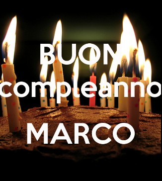cartoline Buon Compleanno Marco torta candeline