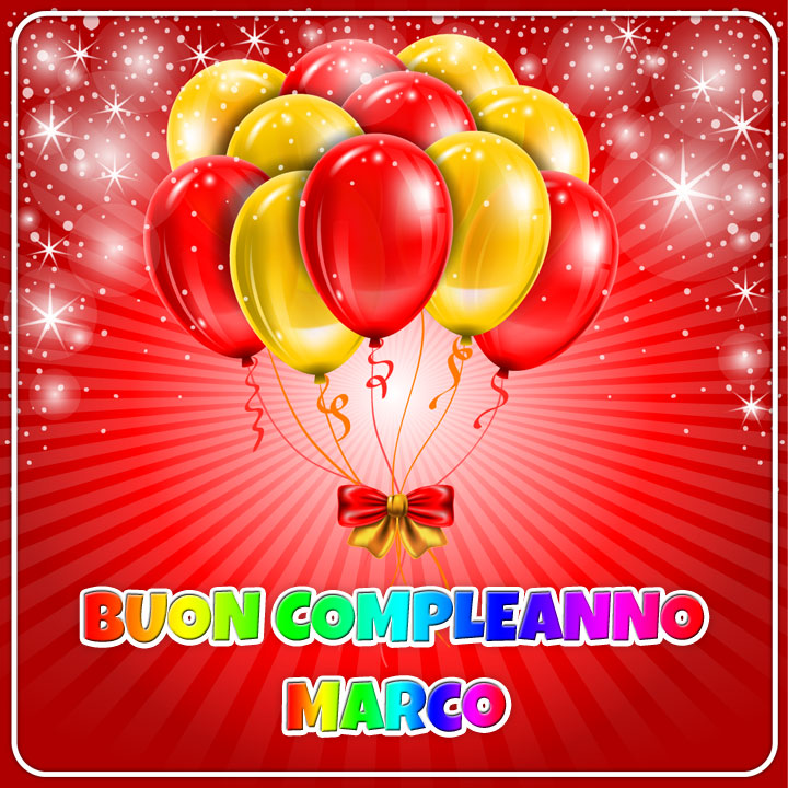 cartoline Buon Compleanno Marco palloncini