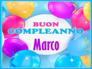 cartoline Buon Compleanno Marco palloncini