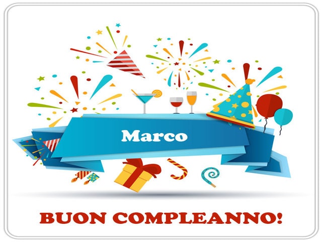 cartoline Buon Compleanno Marco palloncini festa