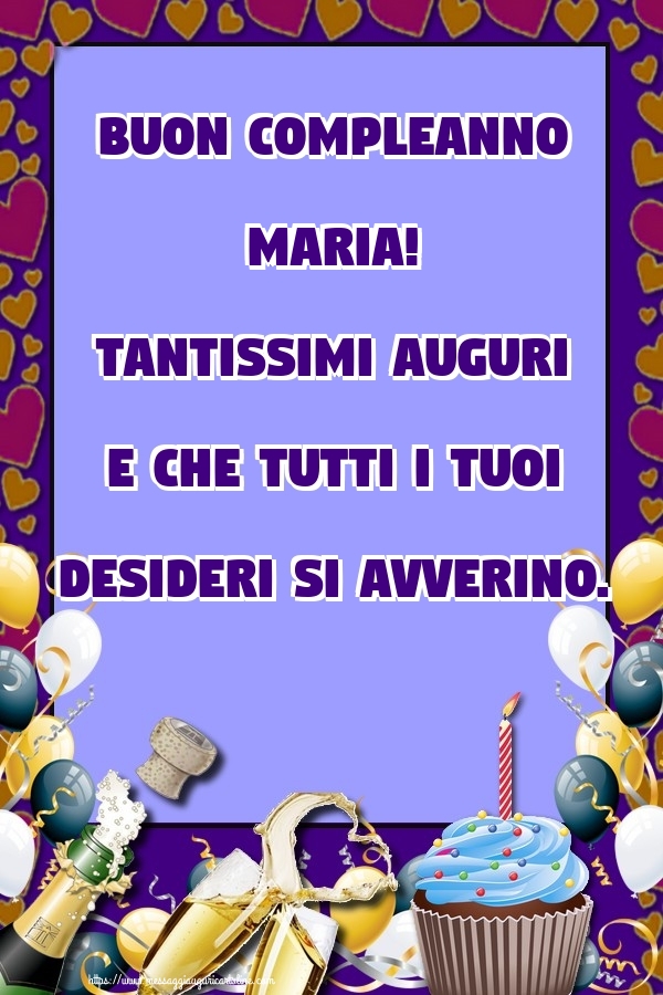 cartoline Buon Compleanno Maria palloncino