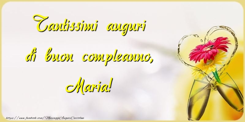 cartoline Buon Compleanno Maria fiori