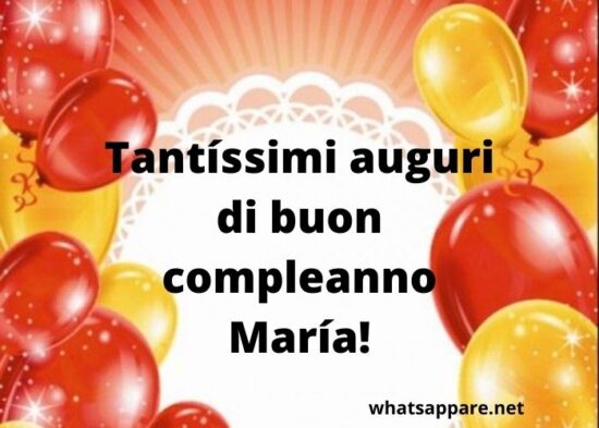 cartoline Buon Compleanno Maria palloncini