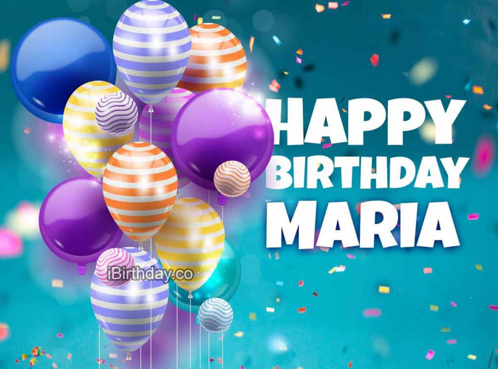 cartoline Buon Compleanno happy birthday Maria palloncini