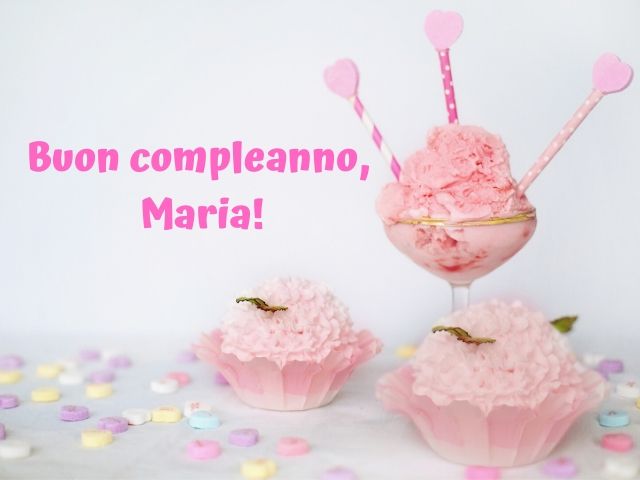 cartoline Buon Compleanno Maria torta candeline