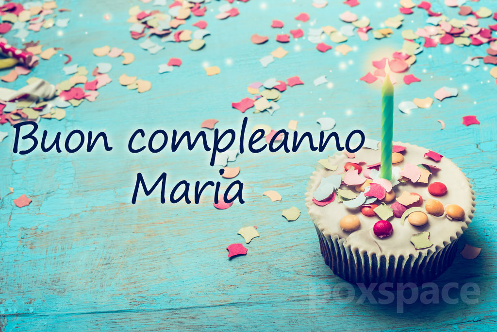 cartoline Buon Compleanno Maria torta candeline