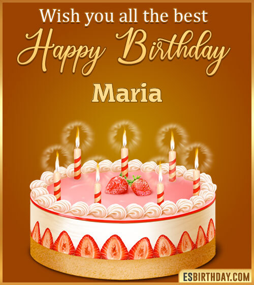 cartoline Buon Compleanno Maria torta candeline