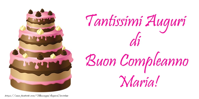 cartoline Buon Compleanno Maria torta candeline