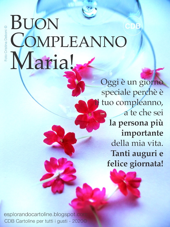 cartoline Buon Compleanno Maria fiori