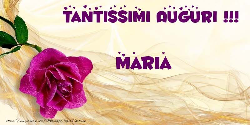 cartoline Buon Compleanno Maria fiori rosa