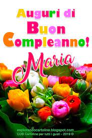 cartoline Buon Compleanno Maria fiori
