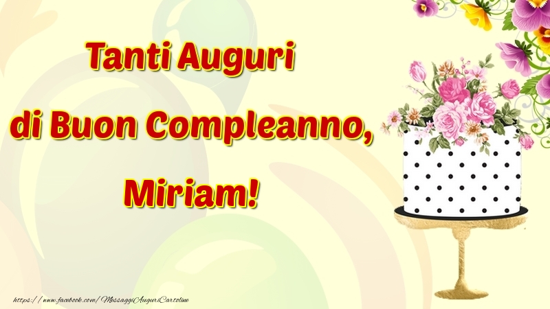 buon compleanno Miriam torta