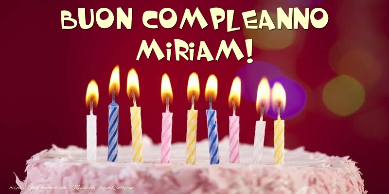buon compleanno Miriam torta candeline