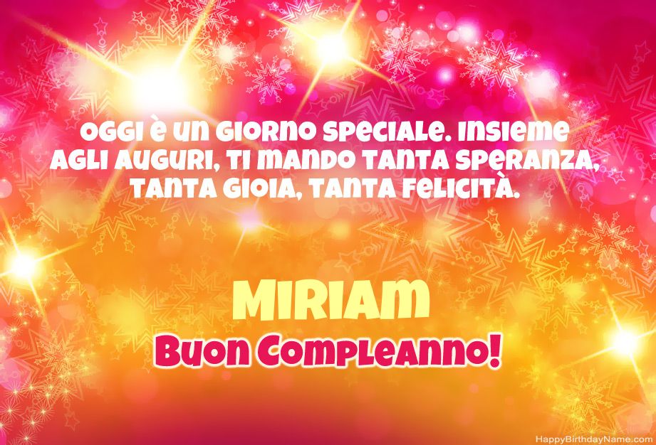buon compleanno Miriam