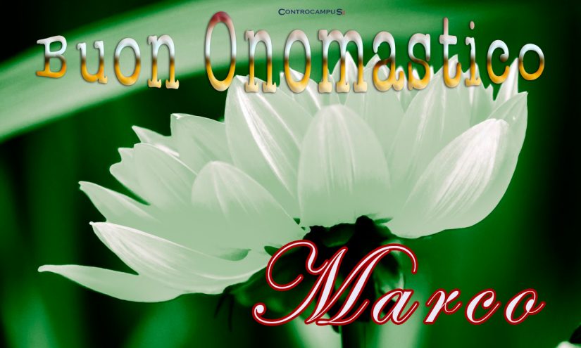 cartoline Buon onomastico Marco fiori