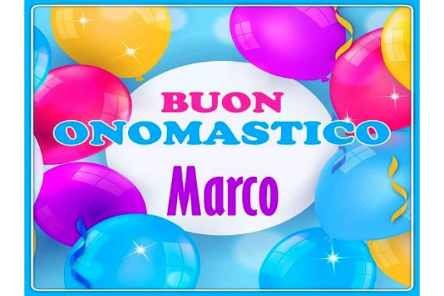 cartoline Buon onomastico Marco palloncini