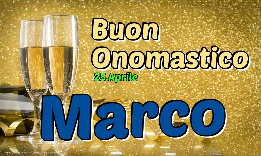 cartoline Buon onomastico Marco spumante