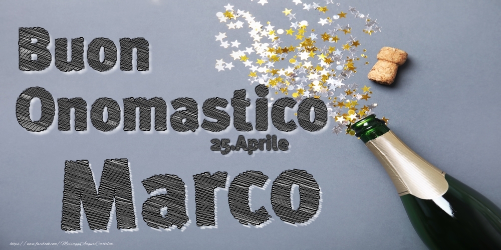 cartoline Buon onomastico Marco spumante