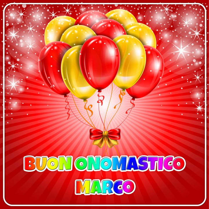 cartoline Buon onomastico Marco palloncini
