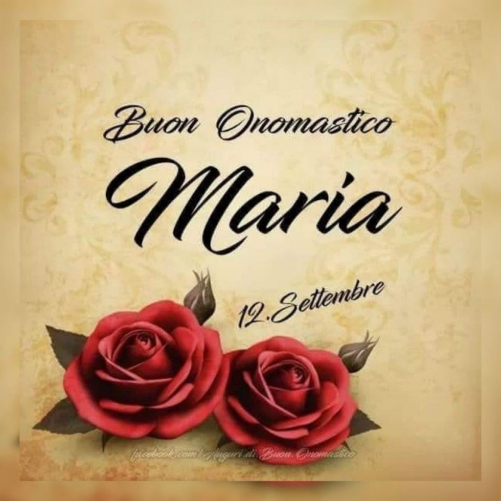 cartoline Buon Onomastico Maria fiori rose rosse