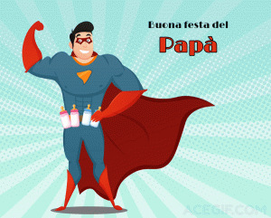 gif tanti auguri Buona Festa del Papà supereroe superman