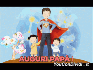 GIF auguri Buona Festa del Papà supereroe superman