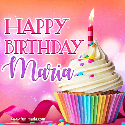 GIF Buon Compleanno happy birthday Maria cupcake candeline