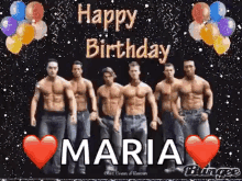 GIF Buon Compleanno happy birthday Maria cuori divertente