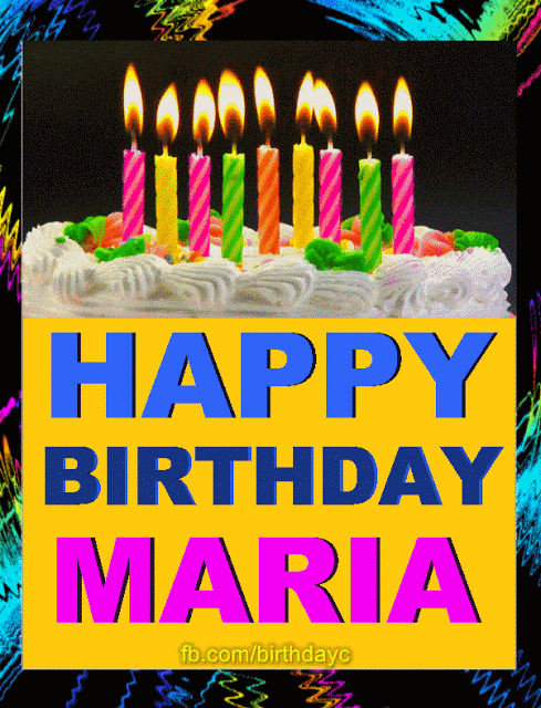 GIF Buon Compleanno happy birthday Maria torta candeline
