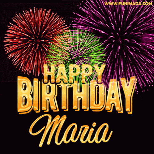GIF Buon Compleanno happy birthday Maria fuochi d'artificio