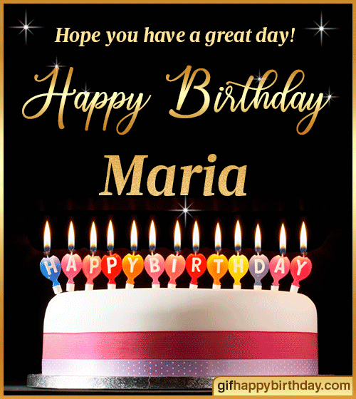 GIF Buon Compleanno happy birthday Maria torta candeline