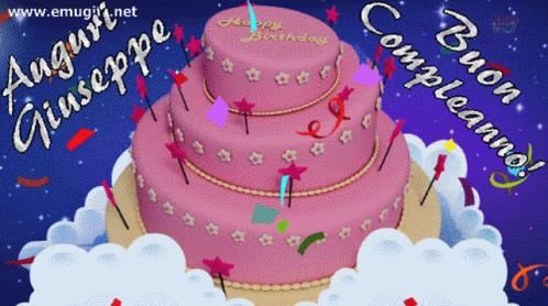 GIF Buon compleanno auguri Giuseppe torta