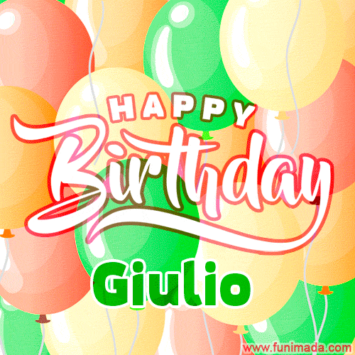 GIF Buon Compleanno Giulio palloncini