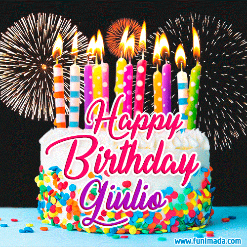 GIF Buon Compleanno Giulio torta candeline