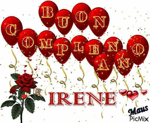 GIF Buon Compleanno Irene palloncini