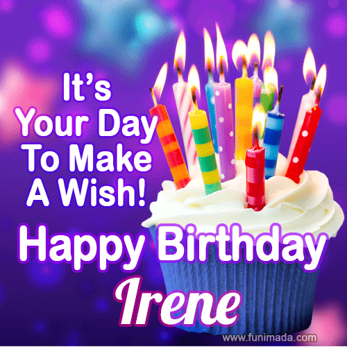 GIF Buon Compleanno Irene torta candeline