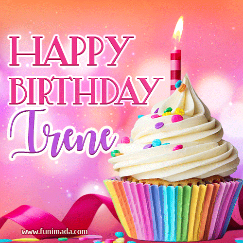 GIF Buon Compleanno Irene cupcake
