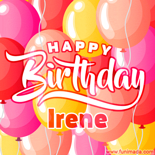 GIF Buon Compleanno Irene palloncini