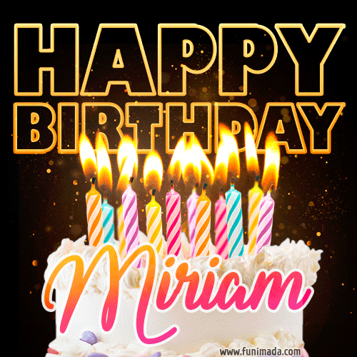 GIF Buon Compleanno happy birthday Miriam torta candeline