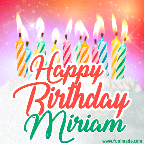 GIF Buon Compleanno happy birthday Miriam torta candeline