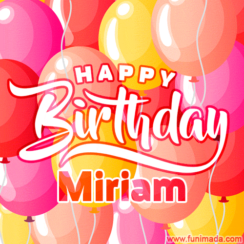 GIF Buon Compleanno happy birthday Miriam palloncini