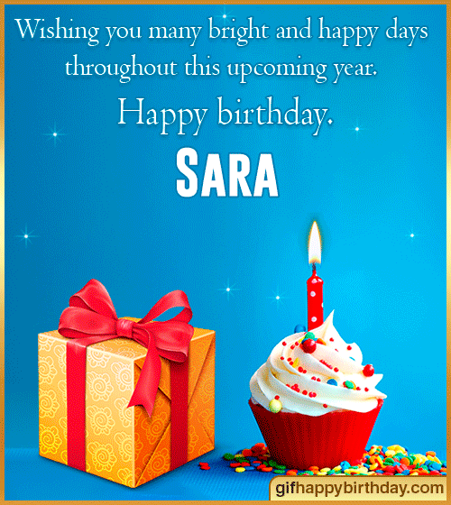 gif Buon Compleanno Sara regalo candele dolci