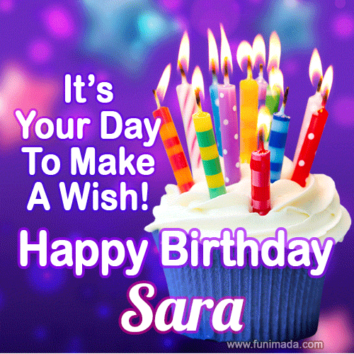 gif Buon Compleanno Sara torta candeline