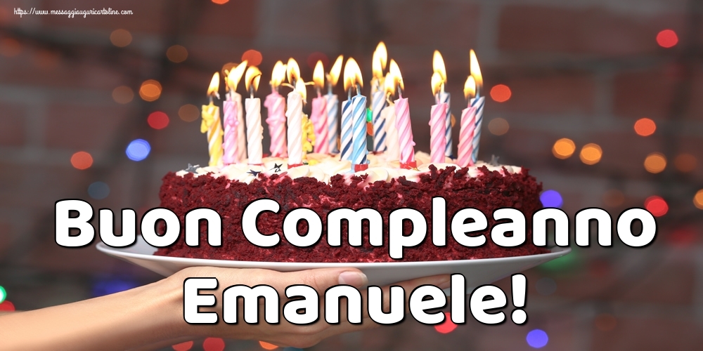 Cartoline e immagini di Buon Compleanno Emanuele torta candeline